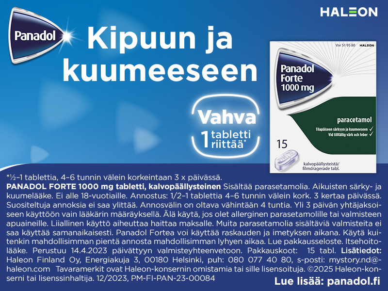 Kipuun ja kuumeeseen Panadol Forte 1g