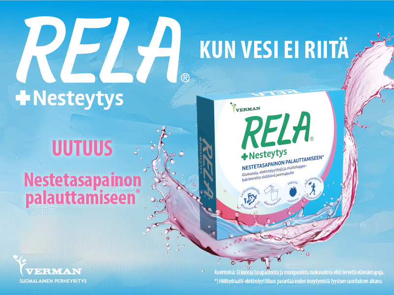 Kesän hyvinvoiva vatsa, pidä huolta nesteytyksestä helteellä Rela Nesteytyksellä
