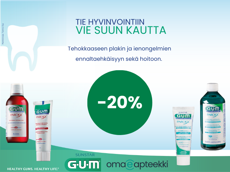 Gum- suunhoitotuotteet -20% syyskuun ajan