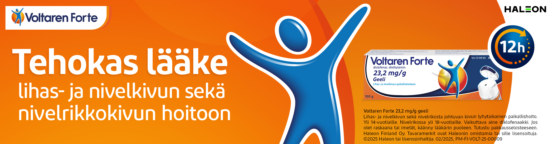 Tehokas lääke lihas- ja nivelkivun sekä nivelrikkokivun hoitoon. Voltaren Forte 23,2mg/g